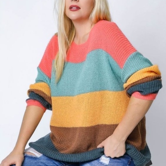 Striped Colorblock Sweater - Picture 3 of 3
